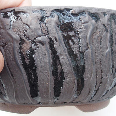 Ceramiczna miska do bonsai 16 x 16 x 7 cm, crack black - 2