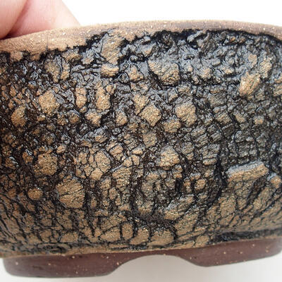 Ceramiczna miska do bonsai 17,5 x 17,5 x 6,5 cm, crack black - 2