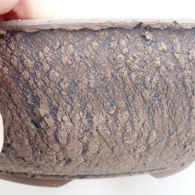 Ceramiczna miska do bonsai 23,5 x 23,5 x 8 cm, czarna spękana - 2