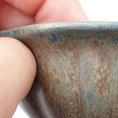 Ceramiczna miska bonsai 8 x 8 x 4,5 cm, kolor brązowo-niebieski - 2