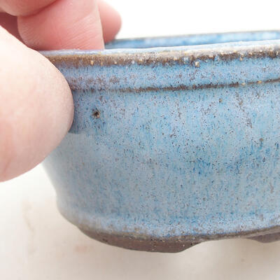 Ceramiczna miska bonsai 9 x 9 x 4 cm, kolor niebieski - 2
