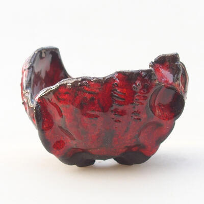 Ceramiczna skorupa 7 x 7 x 5 cm, kolor czerwony - 2