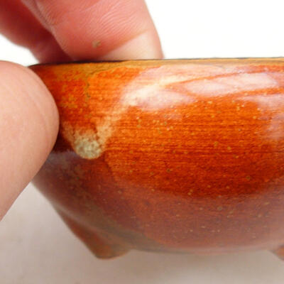 Ceramiczna miska bonsai 7,5 x 7,5 x 4 cm, kolor brązowy - 2