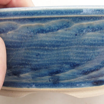 Ceramiczna miska bonsai 20,5 x 20,5 x 6,5 cm, kolor niebieski - 2