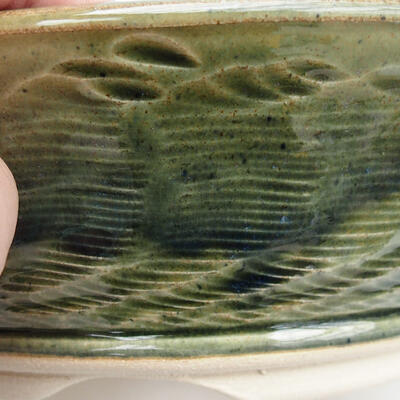 Ceramiczna miska bonsai 17 x 17 x 6 cm, kolor zielony - 2