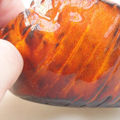 Ceramiczna skorupa 7 x 7 x 5 cm, kolor pomarańczowy - 2