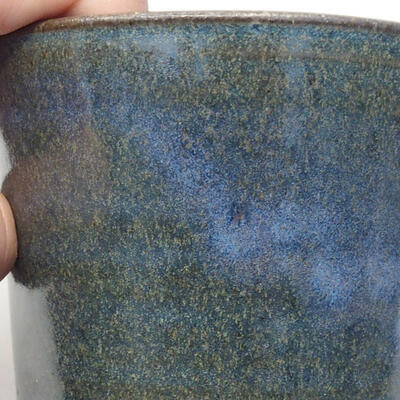 Ceramiczna miska bonsai 8,5 x 8,5 x 10 cm, kolor niebiesko-zielony - 2