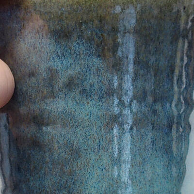 Ceramiczna miska bonsai 9,5 x 9,5 x 14,5 cm, kolor niebiesko-zielony - 2