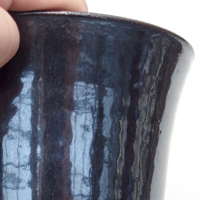 Ceramiczna miska do bonsai 10,5 x 10,5 x 13,5 cm, kolor metalu - 2