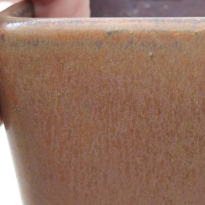 Ceramiczna miska bonsai 10 x 10 x 6,5 cm, kolor brązowy - 2