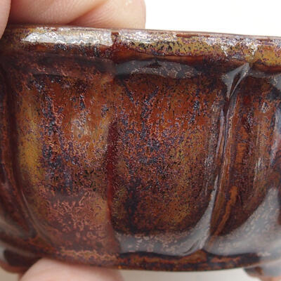 Ceramiczna miska bonsai 10,5 x 10,5 x 5 cm, kolor brązowy - 2