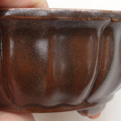 Ceramiczna miska bonsai 10,5 x 10,5 x 5 cm, kolor brązowy - 2