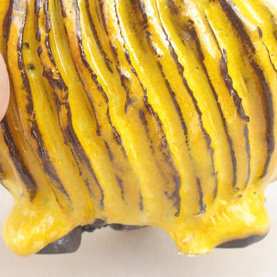 Ceramiczna skorupa 7 x 7 x 7,5 cm, kolor żółty - 2