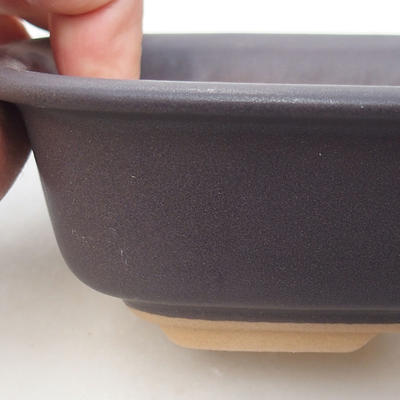 Ceramiczna miska bonsai H 02 - 19 x 13,5 x 5 cm, czarny mat - 2