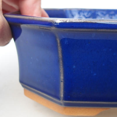 Ceramiczna miska bonsai H 14 - 17,5 x 17,5 x 6,5 cm, niebieski - 2