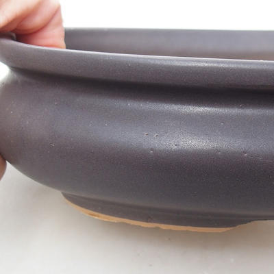 Ceramiczna miska bonsai H 15 - 26,5 x 17 x 6 cm, czarny mat - 2