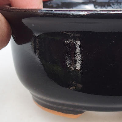 Ceramiczna miska bonsai H 30 - 12 x 10 x 5 cm, czarny połysk - 2