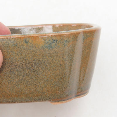 Ceramiczna miska bonsai 12 x 9,5 x 4,5 cm, kolor szaro-rdzawy - 2