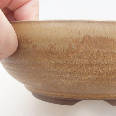 Ceramiczna miska bonsai 16 x 16 x 5,5 cm, kolor beżowy - 2