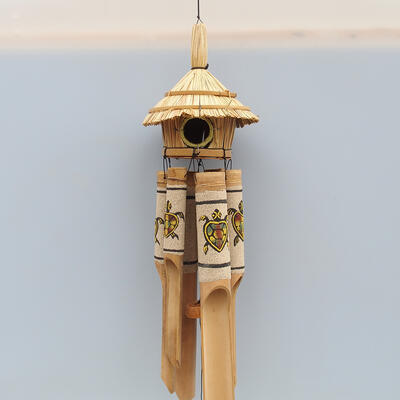 Bambusowe pudełko z dzwoneczkami Żółw 110 cm - 2