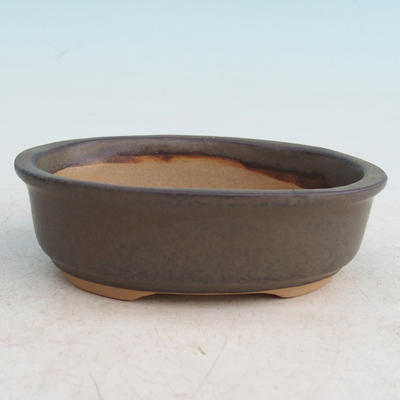 Ceramiczna miska bonsai H 04 - 10 x 7,5 x 3,5 cm, brązowy - 10 x 7,5 x 3,5 cm - 2