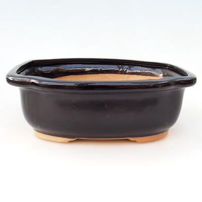 Misa ceramiczna + spodek H55 - miska 28 x 23 x 10 cm spodek 29 x 24 x 2 cm, czarny połysk - 2