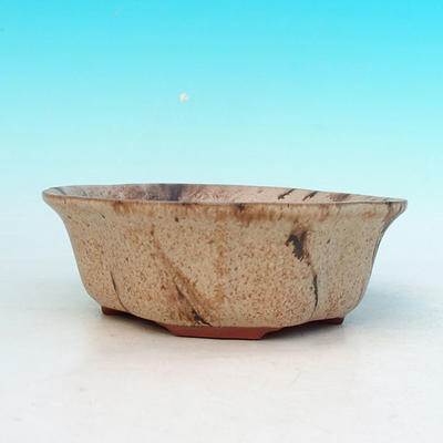 Ceramiczna miska bonsai H 06 - 14,5 x 14,5 x 4,5 cm, beżowy - 14,5 x 14,5 x 4,5 cm - 2