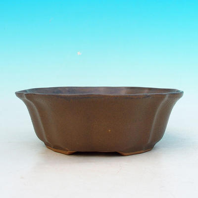 Ceramiczna miska bonsai H 06 - 14,5 x 14,5 x 4,5 cm, brązowy - 14,5 x 14,5 x 4,5 cm - 2