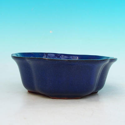 Ceramiczna miska bonsai H 06 - 14,5 x 14,5 x 4,5 cm, niebieski - 14,5 x 14,5 x 4,5 cm - 2