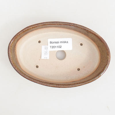Ceramiczna miska bonsai 14,5 x 9 x 3,5 cm, kolor brązowy - 3