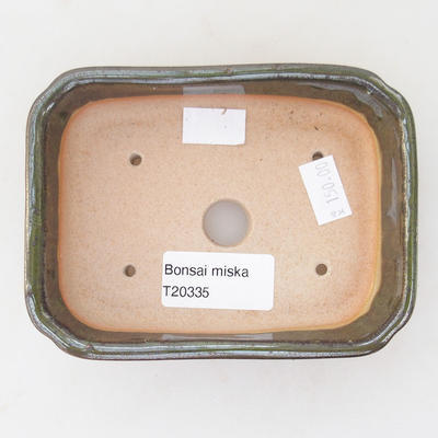 Ceramiczna miska bonsai 13 x 9,5 x 3,5 cm, kolor brązowo-zielony - 3