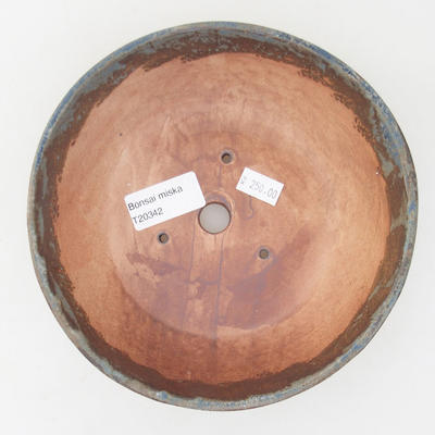 Ceramiczna miska bonsai 17 x 17 x 4,5 cm, kolor brązowo-niebieski - 3