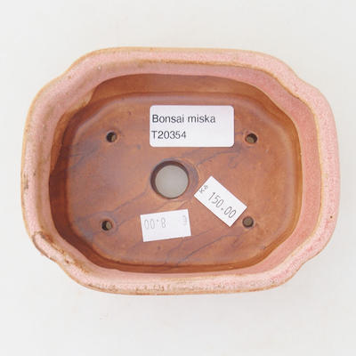 Ceramiczna miska bonsai 12,5 x 10 x 4,5 cm, kolor różowy - 3