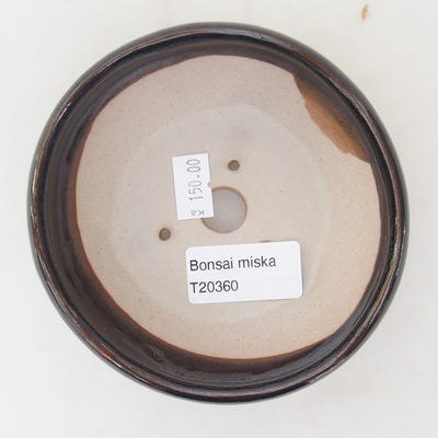 Ceramiczna miska bonsai 11,5 x 11,5 x 4,5 cm, kolor brązowy - 3