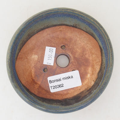 Ceramiczna miska bonsai 11,5 x 11,5 x 4,5 cm, kolor brązowo-niebieski - 3