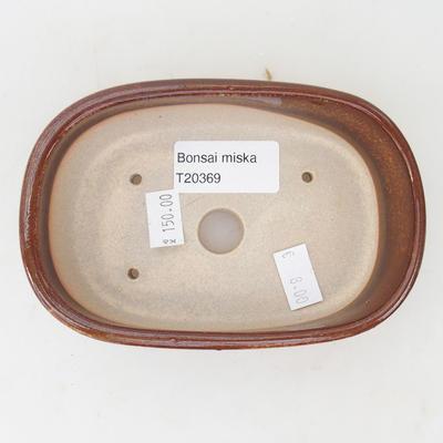 Ceramiczna miska bonsai 13 x 8,5 x 4 cm, kolor brązowy - 3