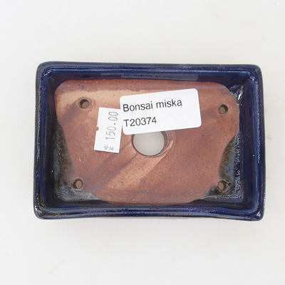 Ceramiczna miska bonsai 10 x 7 x 2 cm, kolor niebieski - 3