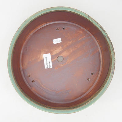 Ceramiczna miska bonsai 24,5 x 24,5 x 7 cm, kolor brązowo-zielony - 3