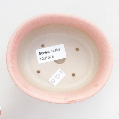 Ceramiczna miska bonsai 11,5 x 10 x 5 cm, kolor różowy - 3