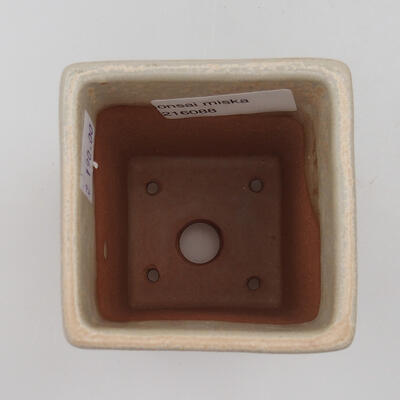 Ceramiczna miska do bonsai 7,5 x 7,5 x 10 cm, kolor beżowy - 3