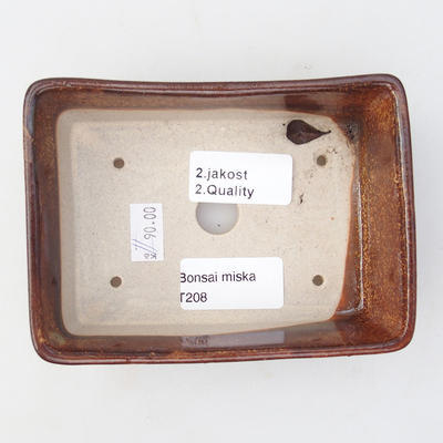 Ceramiczna miska bonsai 12,5 x 9 x 4 cm, kolor brązowy - 2. jakość - 3
