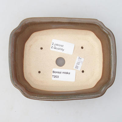 Ceramiczna miska bonsai 16 x 12 x 4,5 cm, kolor brązowy - 2. jakość - 3