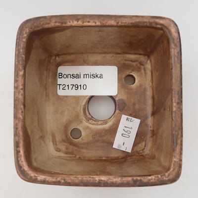 Ceramiczna miska bonsai 9 x 9 x 5,5 cm, kolor różowy - 3