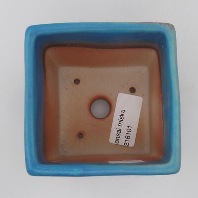 Ceramiczna miska do bonsai 9 x 9 x 8,5 cm, kolor niebieski - 3