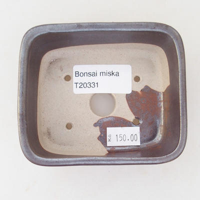 Ceramiczna miska bonsai 9,5 x 8 x 3,5 cm, kolor brązowy - 3