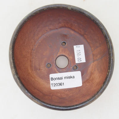 Ceramiczna miska bonsai 11,5 x 11,5 x 4,5 cm, kolor brązowo-niebieski - 3