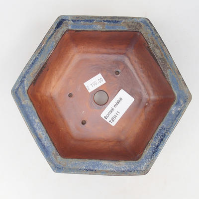 Ceramiczna miska bonsai 17 x 15 x 6 cm, kolor brązowo-niebieski - 3