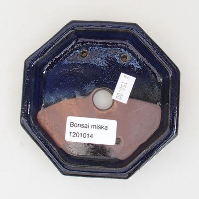 Ceramiczna miska bonsai 11 x 11 x 2 cm, kolor niebieski - 3