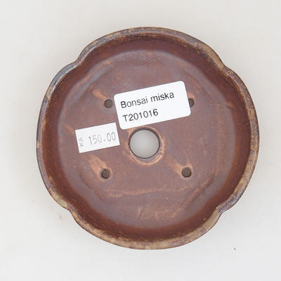 Ceramiczna miska bonsai 10,5 x 10,5 x 2,5 cm, kolor brązowy - 3