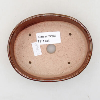 Ceramiczna miska bonsai 12 x 10 x 3,5 cm, kolor brązowy - 3